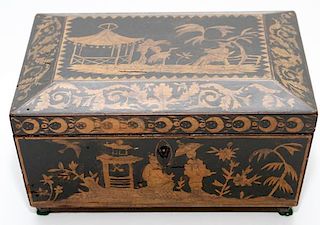 CHINOISERIE WOOD LETTER BOX