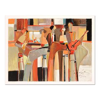 Yuri Tremler, "Music at the Bar " Limited Edition Serigraph by Yuri Tremler, Hand Signed with Certificate of Authenticity.