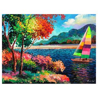 Alexander Antanenka, "Sunshine Sail" Original Painting on Canvas, Hand Signed with Letter of Authenticity.