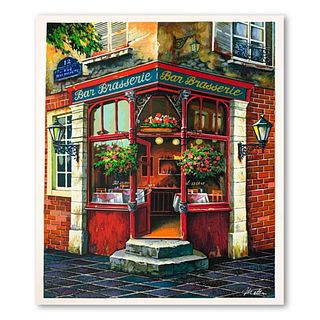 Anatoly Metlan, "Bar Brasserie" Limited Edition Serigraph, Numbered and Hand Signed with Letter of Authenticity.