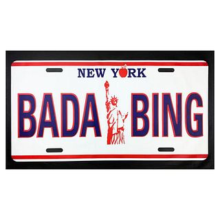 Steve Kaufman (1960-2010) "BADA BING" Hand Signed Limited Edition Hand Pulled silkscreen Mixed Media on Canvas with LOA.