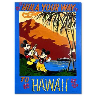Tricia Buchanan-Benson "Hula Your Way To Hawaii" Limited Edition on Gallery Wrapped Canvas from Disney Fine Art, HC Numbered 10/10 and Hand Signed wit