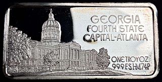 Georgia 4th State 1 ozt .999 Silver Bar