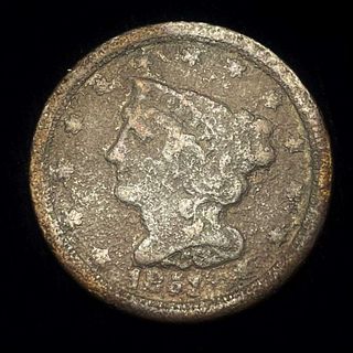 1851 Braided Hair Half Cent 