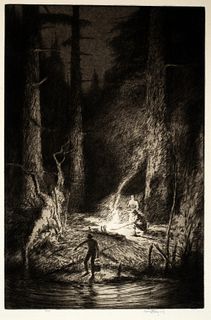 Harold Kerr Eby (1889-1946), Light in the Woods, 1931