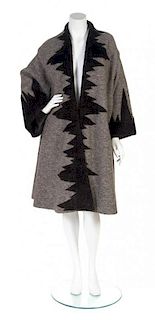 A Fendi Marbled Brown Virgin Wool Coat, Size 4-6.