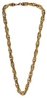 14k Yellow Gold Oval Link Chain Necklace