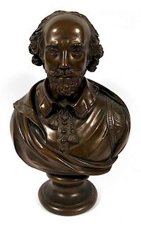 QUALITY ART CORP. PLASTER BUST OF SHAKESPEARE