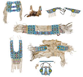 American Indian Crow and Nez Perce Beaded Horse Regalia Collection
