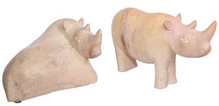 African Shona Carved Stone Rhinoceroses