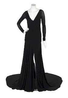 A Black Jersey Runway Gown,