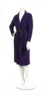 A Halston Purple Knit Wrap Style Dress,