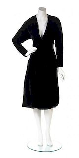 A Halston Black Velvet Dress,