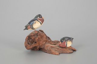 Miniature Wood Ducks by Russ P. Burr (1887-1955)