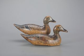 Early Standard-Grade Blue-Winged Teal Pair by Evans Duck Decoy Co. (1921-1932)
