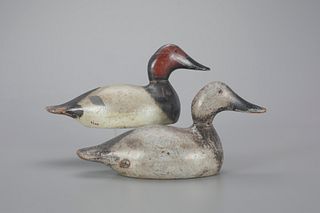 Standard-Grade Canvasback Pair by Evans Duck Decoy Co. (1921-1932)