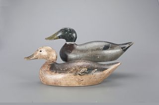 Early Mallard Pair by Evans Duck Decoy Co. (1921-1932)