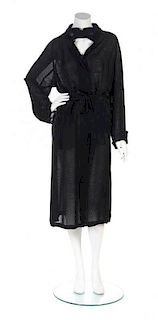 An Hermes Black Chiffon Raincoat,