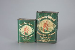 Two Robin Hood Powder Tins 