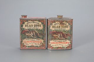 Two A.C. Fay Potter & Cilley Powder Tins