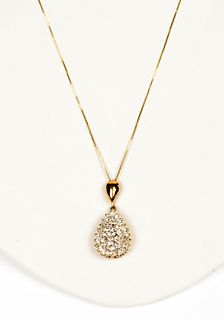 Diamond Teardrop Necklace in 10K Gold