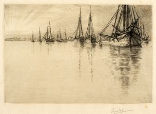 Charles Mielatz (1864-1919), In Newport Harbor