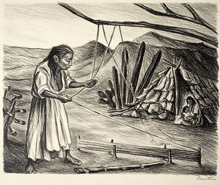 Fernando Castro-Pacheco (b. 1918), Working with Ixtle, 1945
