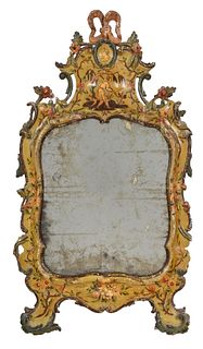 Venetian Rococo Polychrome and Parcel Gilt Mirror