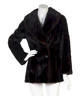 * A Mary K. Anne Dark Brown Fur Coat,