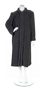A Missoni Grey Ribbed Wool Coat, Size 44.