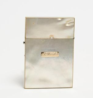 Antique 18K & Mother-of-Pearl Card Case