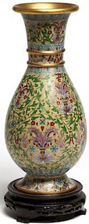 Chinese Cloisonne Enamel Lobed Vase