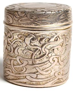 Art Nouveau Round Sterling Silver Vanity Jar