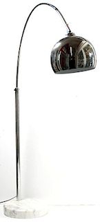 After Castiglioni- Arching Chrome Floor Lamp