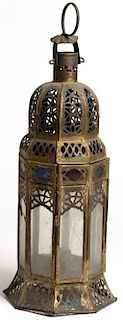 Moroccan-Style Brass Lantern