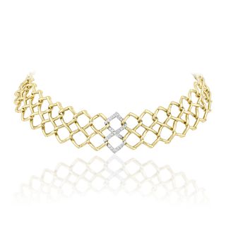 Tiffany & Co. Paloma Picasso Diamond and Gold Link Choker Necklace