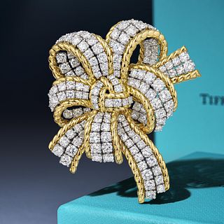 Vintage Tiffany & Co. Diamond Bow Brooch