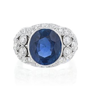 Boucheron Burmese Unheated Sapphire and Diamond Ring, Gubelin Certified