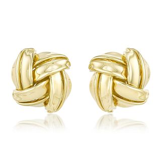 Gold Knot Earclips