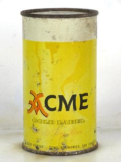 1953 Acme Gold Label Beer 12oz Can San Francisco 