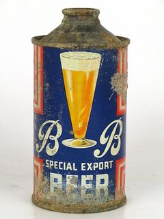 1955 B B Special Export Beer 12oz 151-07 Low Profile Cone Top San Francisco California