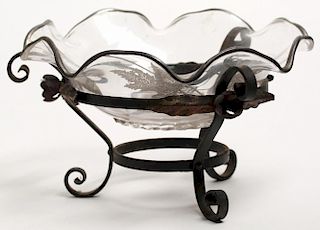 Silver Overlay Fruit Bowl in Stand