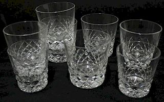 8 Baccarat Diamond-Cut Lead Crystal Bar Glasses