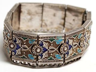 Pre-Revolutionary Russian Enamel Silver Bracelet