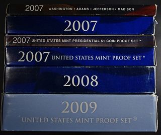 (2) 2007, (1) 2008-2009 US PROOF SETS