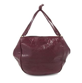 * A Bottega Veneta Burgundy Leather Bag, 13 x 9 x 4 inches.