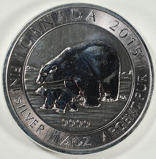 2015 1.5 OZ  POLAR BEAR & CUB .999 SILVER COIN
