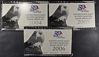 2004-2006 US SILVER PROOF QUARTER SETS