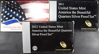 2010-2012 US SILVER PROOF QUARTER SETS