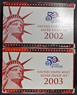 2002 & 2003 US SILVER PROOF SETS